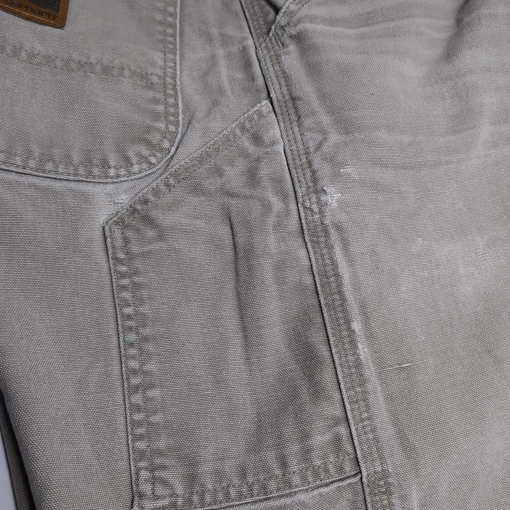Vintage Carhartt Carpenter Short Men's 40x7.5 Gray B25 DES 90s Distressed - Picture 11 of 14